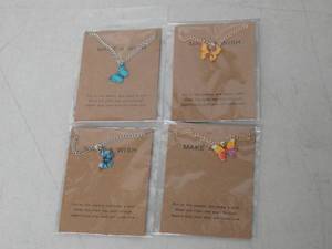 lot 215 image: Set of 4 Butterfly Charm Necklaces