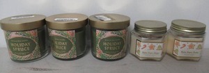 lot 201 image: Mixed Lot of 5 Holiday Scented Candles-4.1 oz & 2.5 oz