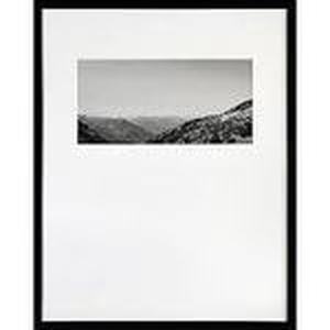 lot 340 image: 18 x 24 B&W Layered Landscape Weighted Mat Framed Wall Print - Threshold