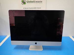 lot 5 image: Apple&nbspiMac18,3 A1419 AIO PC &nbspINTEL(R) CORE(TM) I5-7600 CPU  3.50GHZ  16GB DDR4 SDRAM  1TB HD  280GB HD  Includes IOS and power cable  cracks on screen, scratches on base