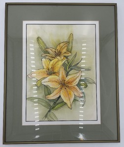 lot 114 image: Yellow Lily PRINT - by Janine Merrick - Framed