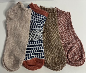 lot 292 image: Soft and Fuzzy Patterned Ankle Socks 4 Pairs - New Opened