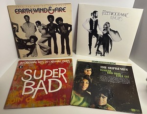 lot 286 image: Vinyl Record Lot of 4 - Earth, Wind & Fire, Fleetwood Mac, The Supremes, Super Bad