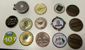 lot 67 image: Vintage GOLF Markers Including U.S. Open, Ryder Cup, Pheasant Acres Golf Club & More - Qty 14