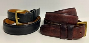 lot 72 image: Vintage COACH Tanned Leather Brass Buckle Mens BELTS Sz 36-38- Qty 2