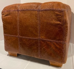 lot 172 image: Brown Leather Ottoman Vintage