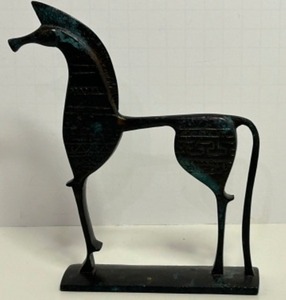 lot 97 image: Ancient Bronze Greek Horse Symbolic Sculpture - Museum Copy