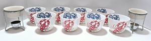 lot 224 image: Set of 8 PartyLite Sea Life Candle Holders or Seafood Bowls