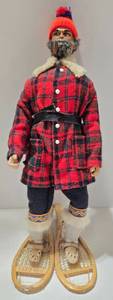 lot 240 image: Vintage CHRISTO-ENR. Snowshoeing Mountain Man Collectible Figure CANADA