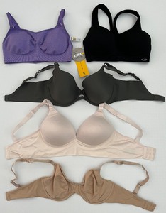 lot 320 image: Various Lot of 5 Padded Adjustable Clasp-back Bras