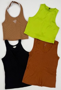 lot 322 image: Lot of 4 Ribbed Solid Cropped Tank Tops