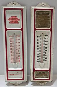 lot 249 image: 2 Vintage Metal Advertising Wall Hangings - National Granite City & Delano Granite