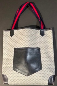 lot 6 image: Vintage GUCCI Leather & PVC - GG Monogrammed TOTE BAG Serial# Designer