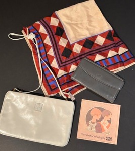 lot 335 image: Vintage ANNE KLEIN Lot Including a Purse, Wallet & Scarf with Scarf Tying Booklet