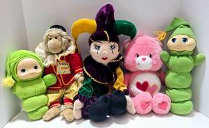 lot 270 image: Glowworms, Circus Monkey, Mardi Gras, & Care Bear Plush Figures