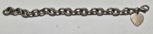 lot 274 image: Vintage 925 STERLING SILVER Linked Bracelet wHeart