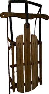 lot 185 image: Vintage Wood Sled with Runners