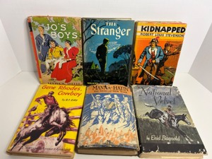 lot 14 image: Vintage 1940s Classic Hardcover Books with Dust Jackets Fun Display Pieces - Qty 6