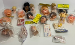 lot 19 image: Vintage LeeWards & FIBRE-CRAFT Angel, Doll & Old Man Woman Heads & Arms For CRAFTING