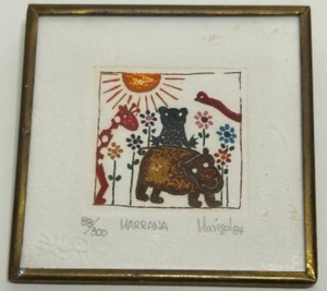 lot 18 image: Vintage Miniature Animal Print Artist Signed and Numbered Titled MARRANA