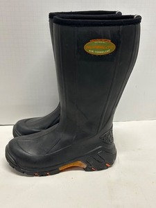 lot 360 image: SUPERLITE Stream Muckluck boots Black With Orange Accents Mens Sz 9