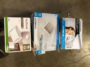 lot 43 image: Lot of Assorted Bathroom Ventilation Fans Various Models and Conditions   Customer Returns See Pictures