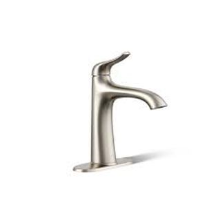 lot 13 image: KOHLER Easmor Single-Handle Single Hole Bathroom Faucet in Vibrant Brushed Nickel Customer Returns See Pictures