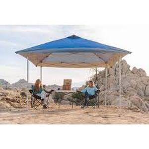 lot 23 image: Everbilt 12 ft. x 12 ft. Blue Mega Shade Pop-Up Canopy with Grey Trim  Customer Returns See Pictures
