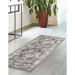 lot 22 image: Unique Loom Sofia Salle Garnier Gray 3 ft. x 16 ft. Runner Rug  Customer Returns See Pictures
