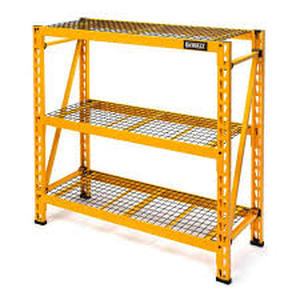 lot 3 image: DEWALT Yellow 3-Tier Wire Steel Garage Storage Shelving Unit (50 in. W x 48 in. H x 18 in. D) Customer Returns See Pictures