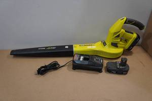 lot 4 image: Ryobi Hybrid Leaf Blower, Battery and Charger
