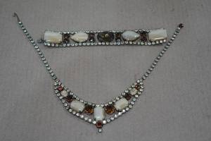 lot 40 image: Vintage Julianna B Exotic Multi Gem Stone Choker and Bracelet Delizza & Eister Co