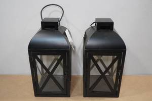 lot 42 image: 2 Mainstay Decorative 15 Lanterns -Black