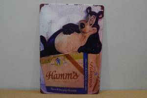 lot 97 image: Novelty Metal Sign -Hamms Beer