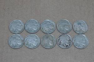 lot 165 image: 10 1926-1937 Buffalo Nickel Coins