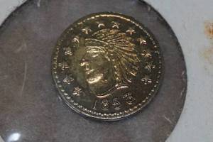lot 166 image: Vintage Souvenir 1853 14 California Gold Coin Token - 38 Diameter