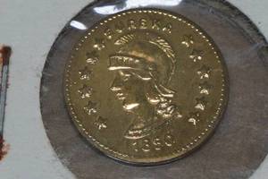lot 168 image: Vintage Souvenir 1850 California Gold Coin Token - 12 Diameter