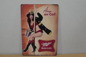lot 177 image: Novelty Metal Sign -Miller High Life
