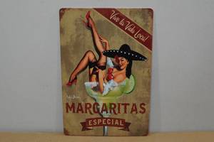 lot 178 image: Novelty Metal Sign -Margaritas