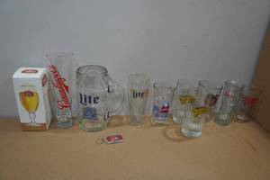 lot 200 image: Assorted Styles of Collector Beer Glasses - Leinenkugels, Spuds Mackenzie