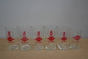 lot 206 image: 6 Vintage Grain Belt Mini Beer Glasses