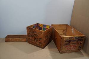 lot 223 image: 3 Vintage Wooden Shipping Crates