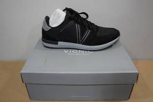 lot 236 image: Vionic Bradley Mens Black Leather Sneakers -Size 11.5