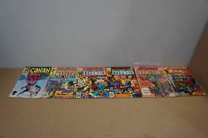lot 270 image: Vintage Marvel Comic Books - Eternals, Conan, John Carter, Werewolf