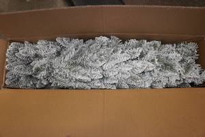 lot 46 image: 6 Artificial Flocked Pre-Lit Pencil Christmas Tree