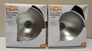 lot 46 image: HDX  NEW -Incandescent Clamp Light With 10 12 In. Shade (2 Lights)