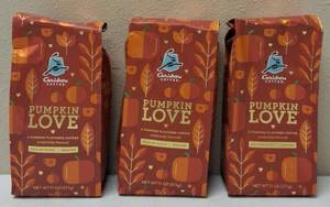 lot 50 image: (3) Caribou Coffee  Pumpkin Love - A Pumpkin Flavored Coffee - Medium Roast  Ground - 11 oz Bags