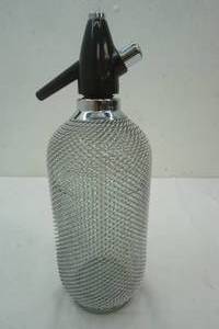 lot 273 image: Seltzer water siphon with mesh body