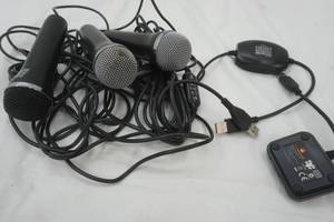 lot 296 image: 2ct USB microphones. High School Musical and Rock Band. Another adaptor for High School Musical