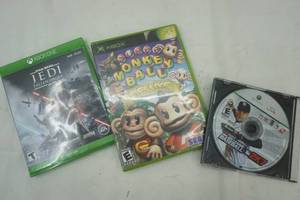 lot 316 image: XBOX ONE  game lot Star Wars Jedi Fallen Order, 2K Sports Major League Baseball 2K7, Super Monkey Ball Deluxe (Sega)